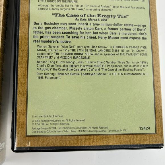 2x Perry Mason Collector's Edition VHS Tapes 4 Episodes '57 '58 -EUC & 1 NEW - Picture 11 of 16